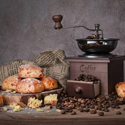 Пазл: Десерт с кофе 