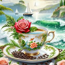 Пазл: Кофе у моря