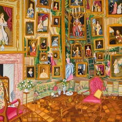 Пазл: Интерьер спальни королевы