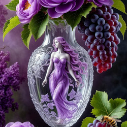 Пазл: Камелии в вазе с орнаментом