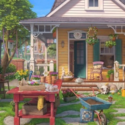 Пазл: Весенний дворик