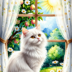 Пазл: Кошка на окошке