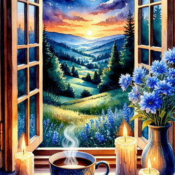 Пазл: Вид из открытого окна