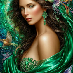 Пазл: Изумрудный шелк 