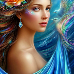 Пазл: Голубой шелк