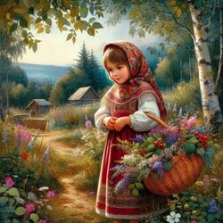 Пазл: Травы в корзинке