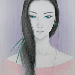 Пазл: Свежие травинки - украшение в волосах