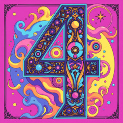 Пазл: Цифра на фоне поп-арт