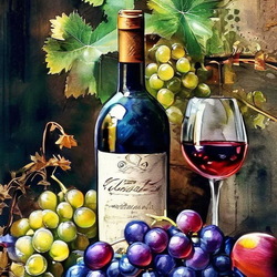 Пазл: Вино и виноград