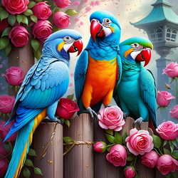 Пазл: Попугаи