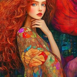 Пазл: Рыжеволосая красавица