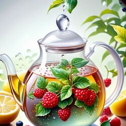 Пазл: Чай с малиной