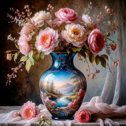 Пазл: Ваза с цветами