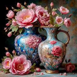 Пазл: Вазы с цветами