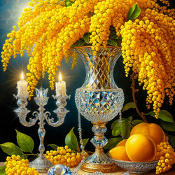 Пазл: Канделябр и мимоза