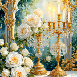 Пазл: Канделябры и розы