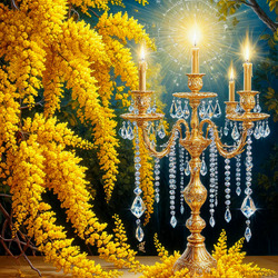 Пазл: Канделябр и мимоза