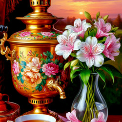 Пазл: Натюрморт с самоваром