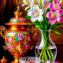 Пазл: Натюрморт с самоваром