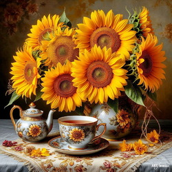Пазл: Натюрморт с подсолнухами