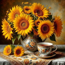 Пазл: Натюрморт с подсолнухами