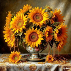 Пазл: Натюрморт с подсолнухами