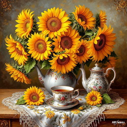 Пазл: Натюрморт с подсолнухами