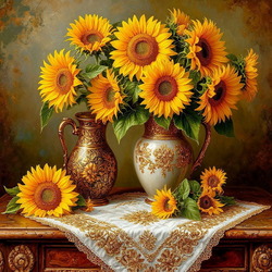 Пазл: Натюрморт с подсолнухами