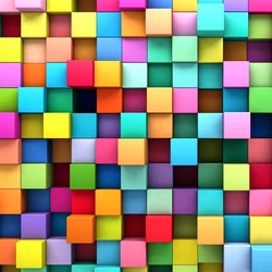Пазл: Цветные кубики