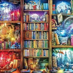 Пазл: Книжные полки 