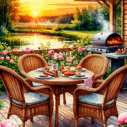 Пазл: Летний вечер на даче