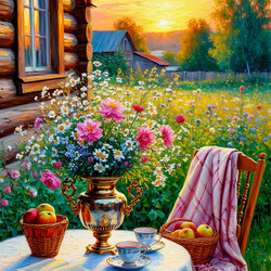 Пазл: Летний вечер на даче