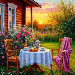 Пазл: Летний вечер на даче