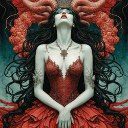 Пазл: Женщина в красном 