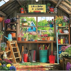 Пазл: Домик в саду