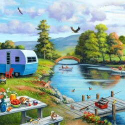 Пазл: Рыбалка у озера