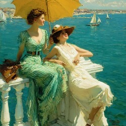 Пазл: Желтый зонт