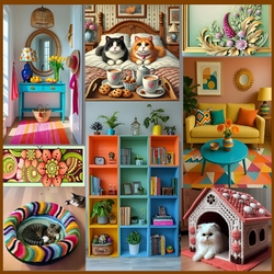 Пазл: Разноцветный интерьер