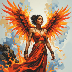 Пазл: Девушка-феникс