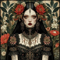 Пазл: Девушка в цветах