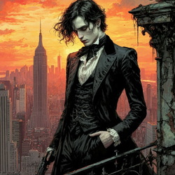 Пазл: Юноша на закате 