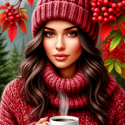 Пазл: Девушка и осень