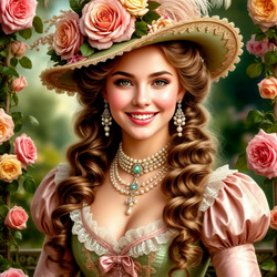 Пазл: В шляпке с розами