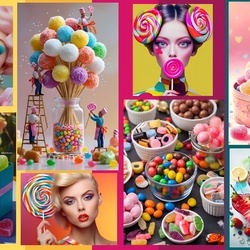 Пазл: Разноцветный коллаж