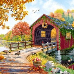 Пазл: Крытый мост