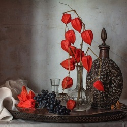 Пазл: С физалисом и виноградом 