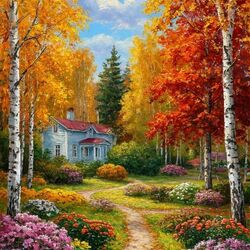 Пазл: Домик среди леса