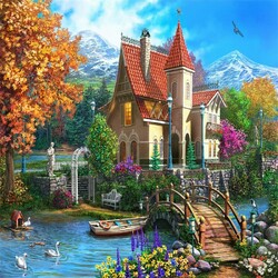 Пазл: Дом у реки