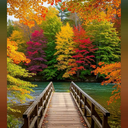 Пазл: Мост  в осень