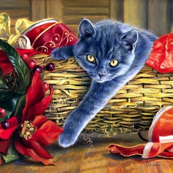 Пазл: Новогодний пушистый подарок